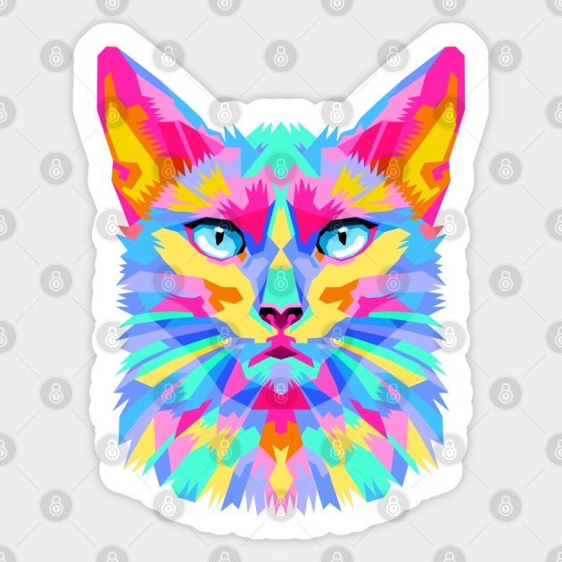 colorful cat Sticker by Heawonshop